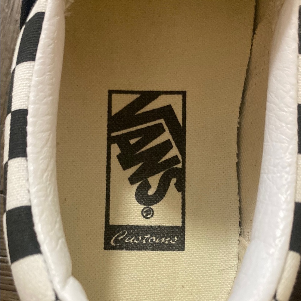 Vans Customs Black and White with Yellow Sunflower Checkerboard Sneakers (78) - Picture 9 of 13